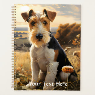 Wire Hair Fox Terrier im Herbst Landschaft Planer