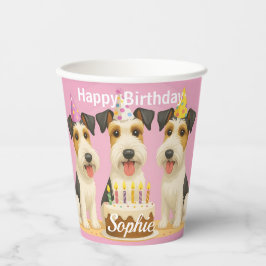 Wire Hair Fox Terriers Birthday Party Pappbecher