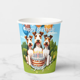 Wire Hair Fox Terriers Birthday Party Pappbecher