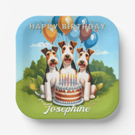Wire Hair Fox Terriers Birthday Party Pappteller
