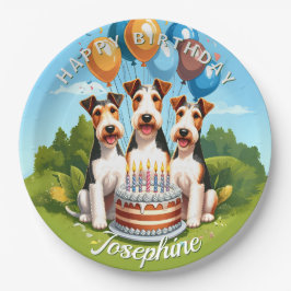 Wire Hair Fox Terriers Birthday Party Pappteller