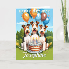 Wire Hair Fox Terriers Geburtstag Karte