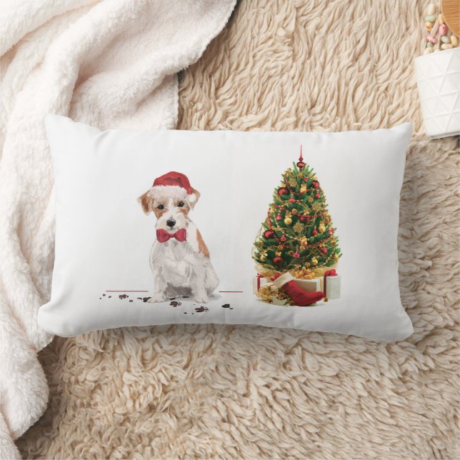 Wire Haired Jack Russell Funny Christmas Dog Lendenkissen (Decke)