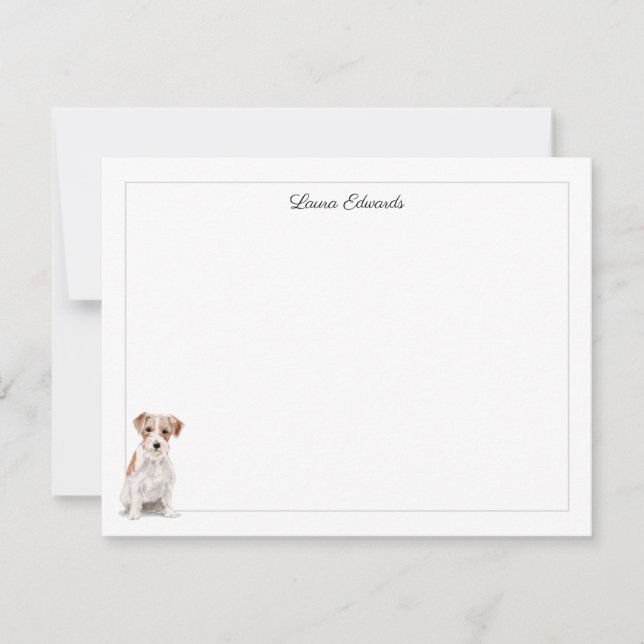 Wire Haired Jack Russell Gray Border Personalisier Mitteilungskarte (Vorderseite)