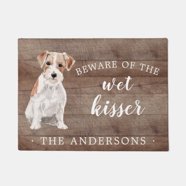 Wire Haired Jack Russell Personalisiert Door Mat Fußmatte (Vorderseite)