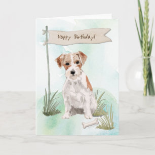 Wire Haired Jack Russell Terrier Under Birthday Karte