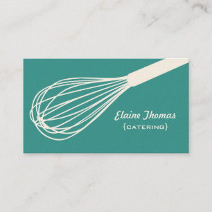 Wire Whisk Catering Card Aquamarin Visitenkarte