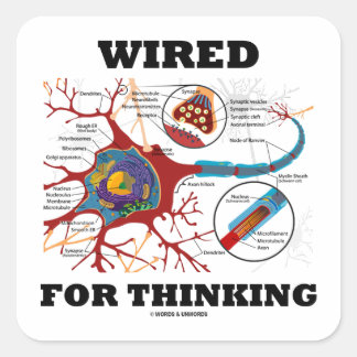 Wired For Thinking Quadratischer Aufkleber