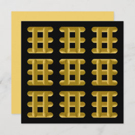 Wired Golden Cord Squared Pattern Gold On Black Karte