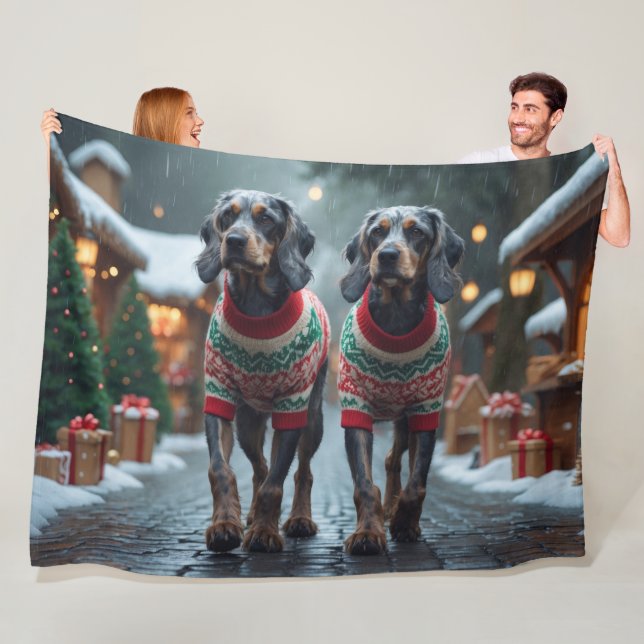 Wired Haired Pointing Griffon Dogs Christmas Snow  Fleecedecke (Beispiel)