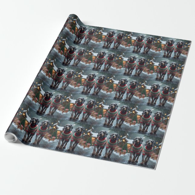 Wired Haired Pointing Griffon Dogs Christmas Snow  Geschenkpapier (Ungerollt)