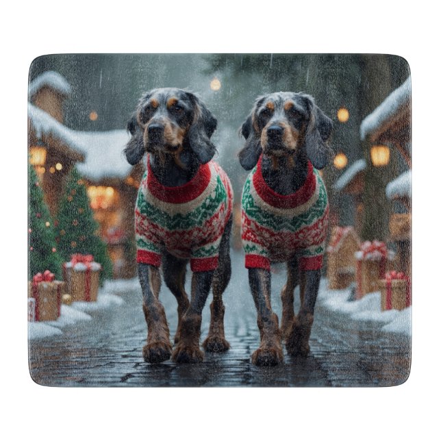 Wired Haired Pointing Griffon Dogs Christmas Snow  Schneidebrett (Vorderseite)