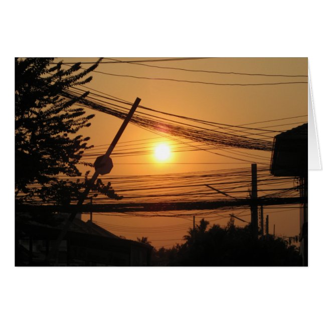 Wired Sunset ... Krung Thep, Thailand Card (Vorderseite (Horizontal))