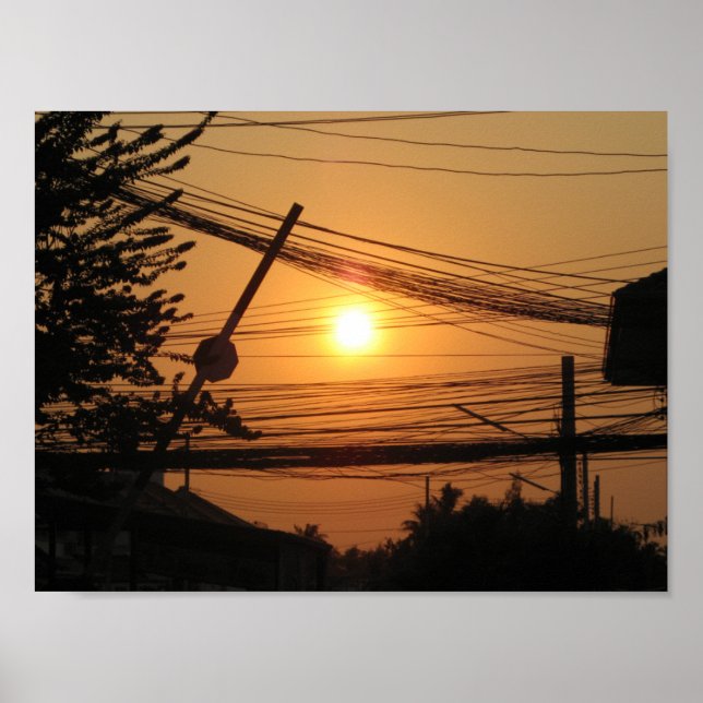 Wired Sunset ... Krung Thep, Thailand Poster (Vorne)