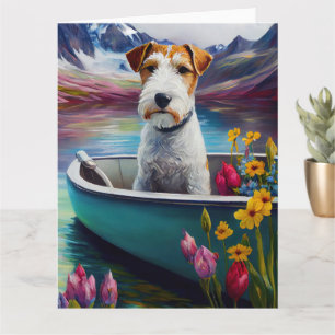 Wirefox Terrier auf einem Paddel: Ein landschaftli Karte