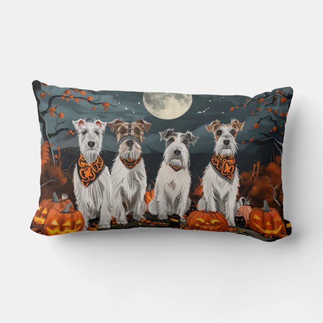 Wirefox Terrier Halloween Spooky Lendenkissen (Rückseite)