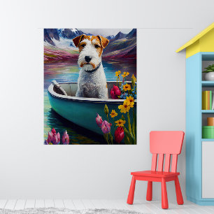 Wirefox Terrier on a Paddle: Ein Landschaftliches Poster