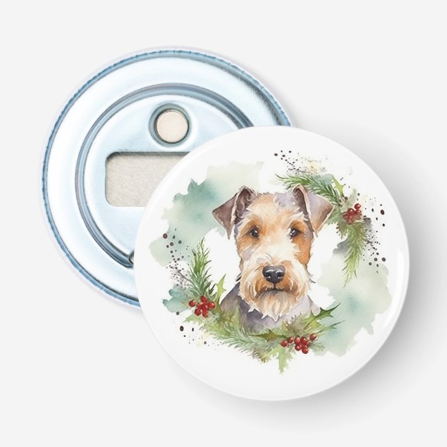 Wirefox Terrier Weihnachtsfeiertag Flaschenöffner (Vorderseite)