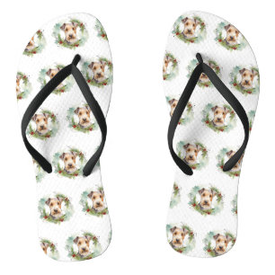 Wirefox Terrier Weihnachtsfeiertag Flip Flops