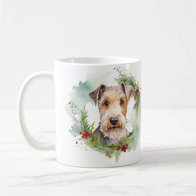 Wirefox Terrier Weihnachtsfeiertag Kaffeetasse (Links)