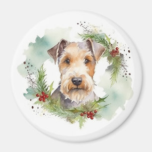 Wirefox Terrier Weihnachtsfeiertag Magnet