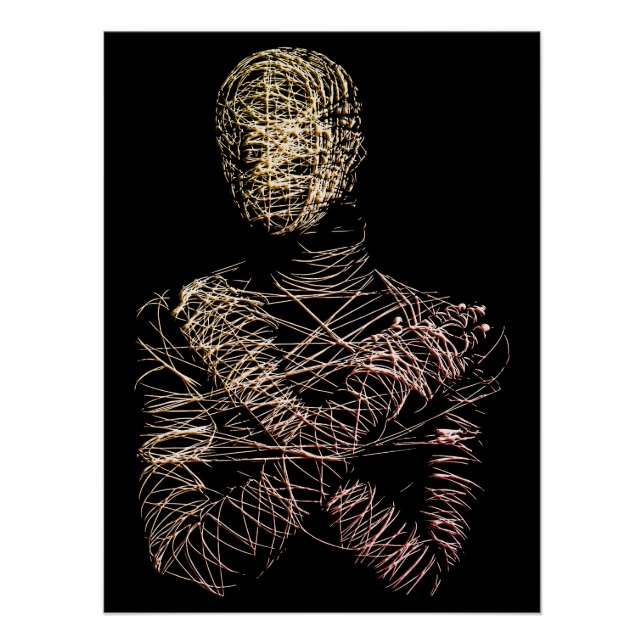 Wireframe Human Figure in Abstract Motion Poster (Vorderseite)