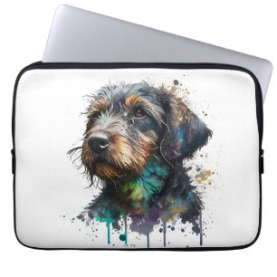 Wirehaired Dachshund Puppy Watercolor Art Laptopschutzhülle