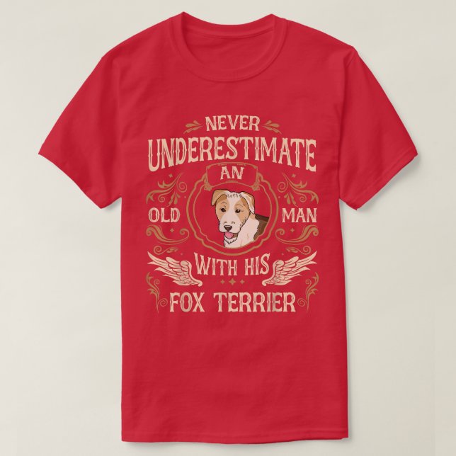 Wirehaired Fox Terrier dog Old Man T-Shirt (Design vorne)