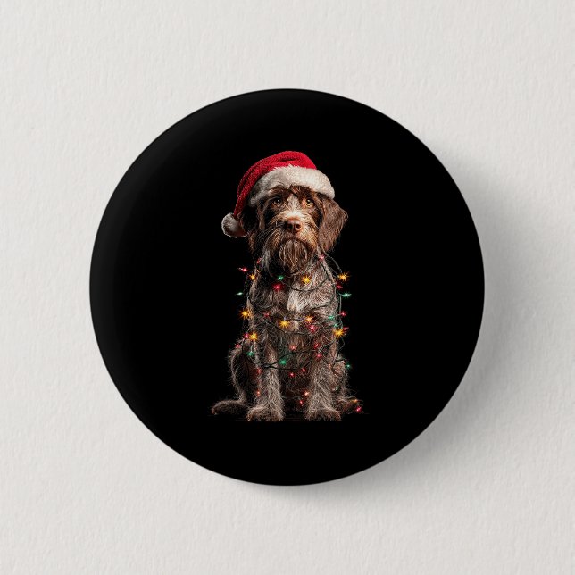 Wirehaired Inting Griffon Christmas Graphics Dog L Button (Vorderseite)