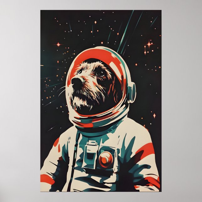 Wirehaired Pointing Griffon Astronaut Poster (Vorne)