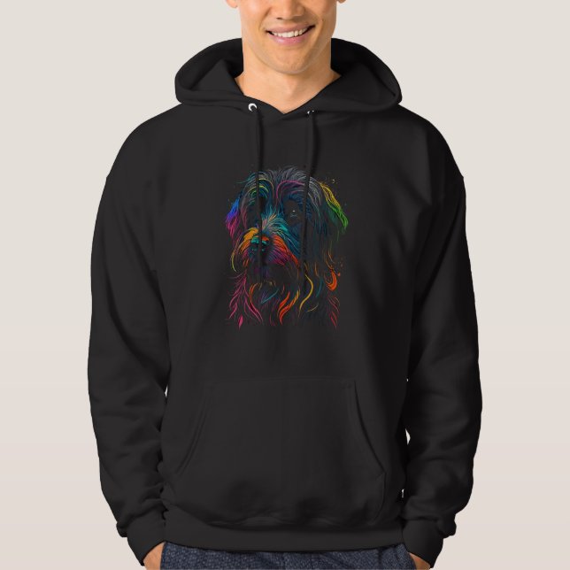 Wirehaired Pointing Griffon Colorful Pop Art Splas Hoodie (Vorderseite)