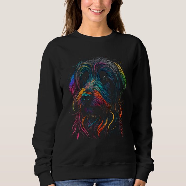 Wirehaired Pointing Griffon Colorful Pop Art Splas Sweatshirt (Vorderseite)