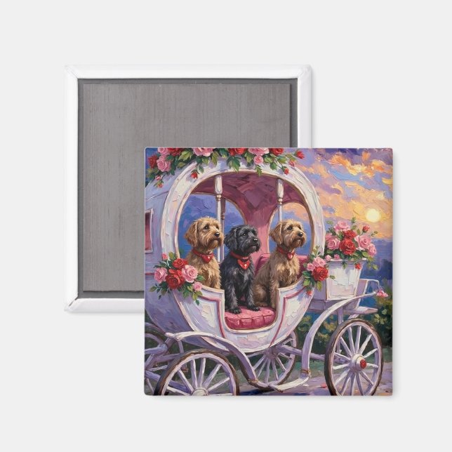 Wirehaired Pointing Griffon Dog Valentine's Day Magnet (Vorderseite/Rückseite)