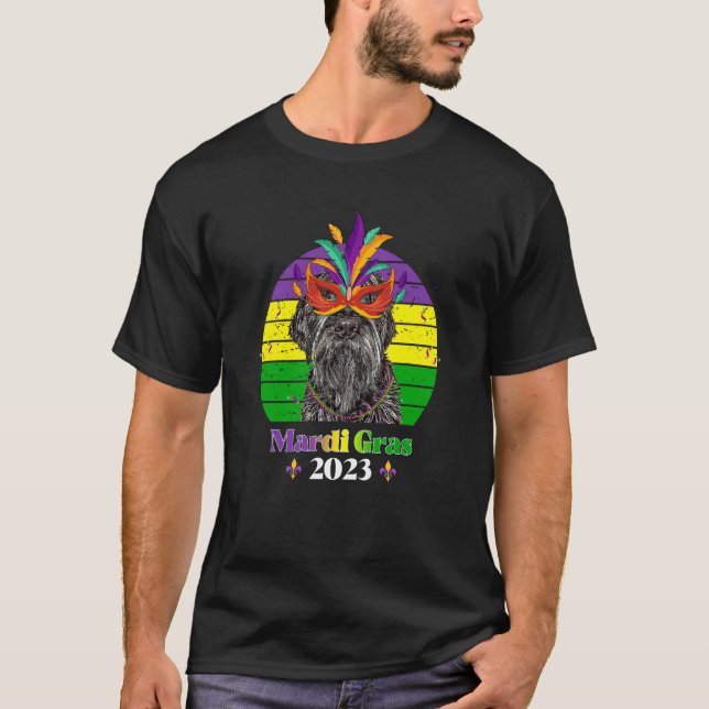 Wirehaired Pointing Griffon Party Dog Mardi Gras 2 T-Shirt (Vorderseite)