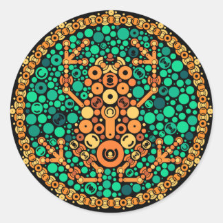 Wireless Frosch, Farbwahrnehmungstest, Schwarz Runder Aufkleber