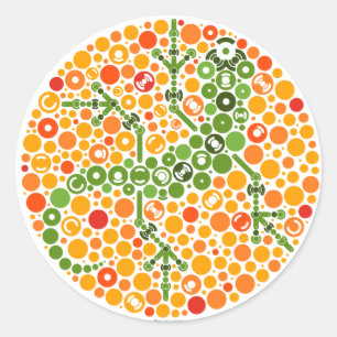 Wireless Gecko, Color Perception Test Runder Aufkleber