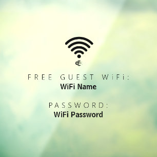 Wireless-Netzwerkkennwort des Gastes Fensteraufkleber