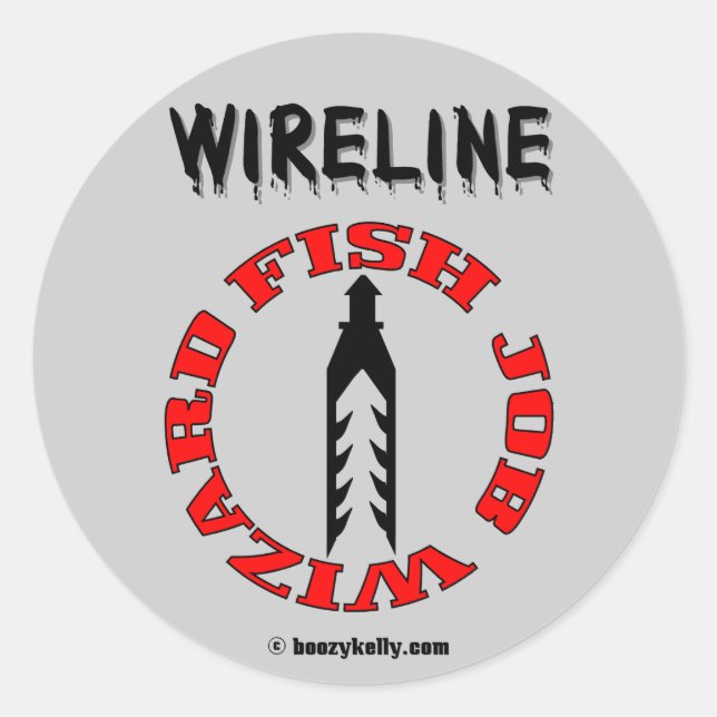 Wireline Fish Job Wizard, Ölfelderetikett, Ölbohri Runder Aufkleber (Vorderseite)