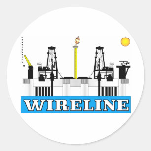 Wireline, Offshore, Ölfelderetikett Runder Aufkleber