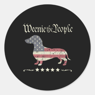 Wirenie The People Dachshund 4. Juli Runder Aufkleber
