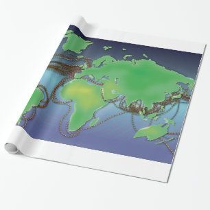 Wires of the World - Unterseekabel Geschenkpapier