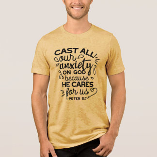Wirf alle deine Angst ab – 1 Petrus 5,7 Bibelvers Tri-Blend Shirt