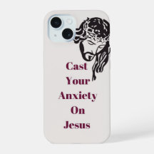 "Wirf deine Ängste auf Jesus" iPhone 15 Hülle