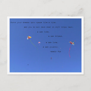 Wirf deine Träume in die Postkarte