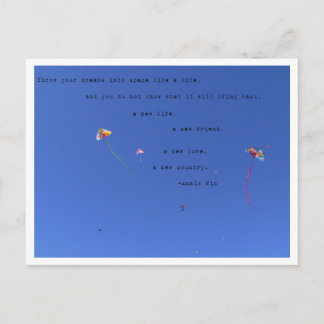 Wirf deine Träume in die Postkarte