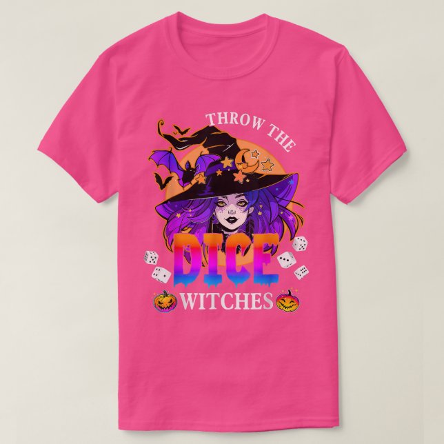 Wirf die Würfel Bunco Happy Halloween Party T-Shirt (Design vorne)