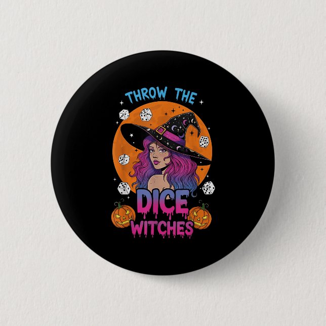 Wirf die Würfel Bunco Party Funny Halloween Button (Vorderseite)