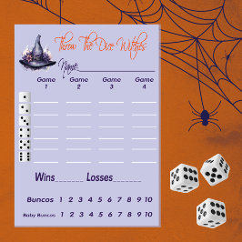 Wirf die Würfel Halloween Scorecard Bunco Einladung