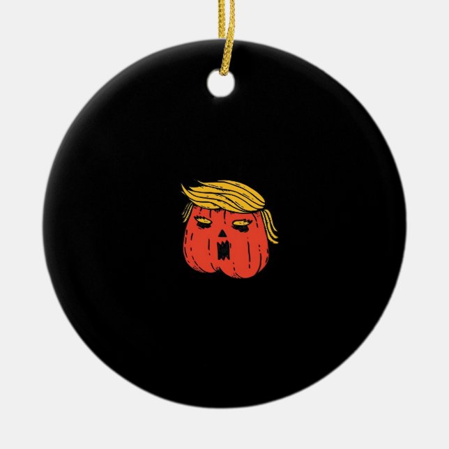 Wirf ihn aus wie ein Kürbis Trumpkin Halloween El Keramik Ornament (Vorne)