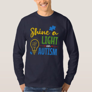 Wirf Licht auf Autismus Vatertags-Bewusstseins-Bir T-Shirt